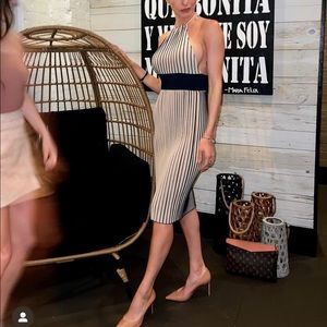 Zara striped pleated dress